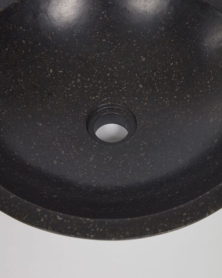 Lavabo encimera Delina de terrazo negro Ø 40 cm