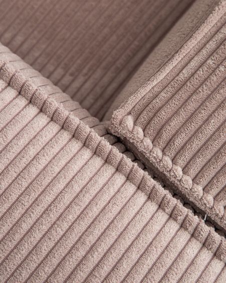 Sofá Blok 3 plazas chaise longue izquierdo pana gruesa rosa 300 cm