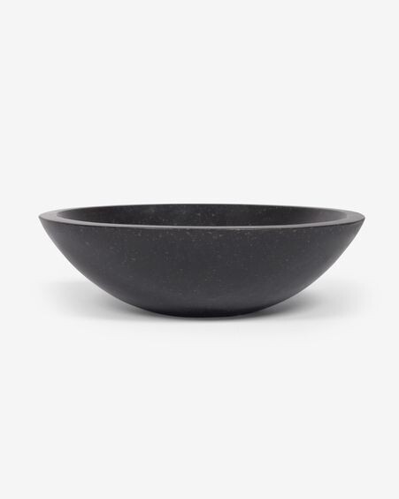 Lavabo encimera Delina de terrazo negro Ø 40 cm