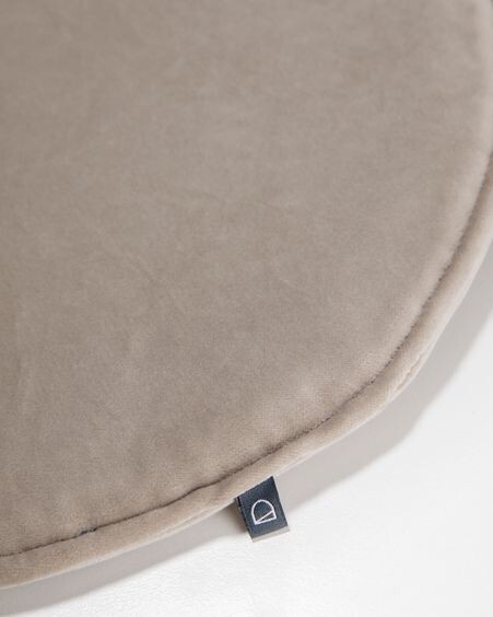 Cojín para silla redondo Rimca terciopelo topo Ø 35 cm
