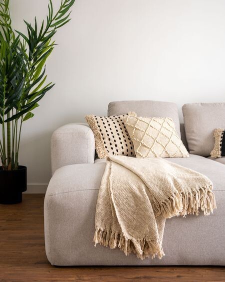 Manta Pearle 100% algodón blanco 130 x 170 cm