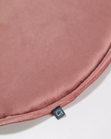 Cojín para silla redondo Rimca terciopelo rosa Ø 35 cm