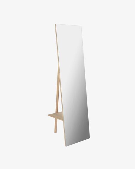 Espejo perchero de pie Keisy madera maciza abedul 45 x 160 cm