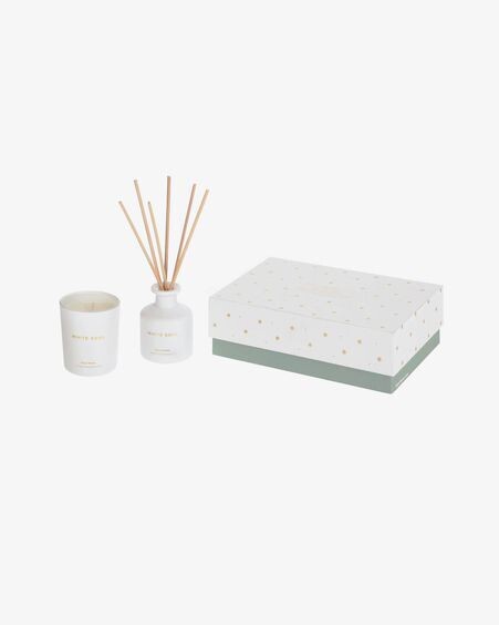 Set White Soul de ambientador en sticks 50 ml y vela aromática 70 gr