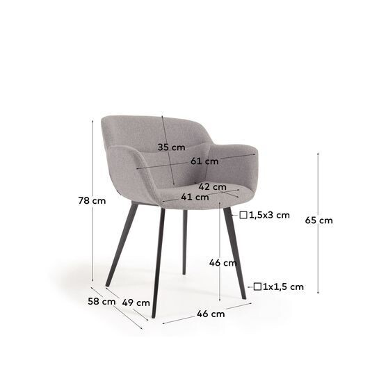 Silla Nadya gris claro