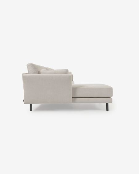Sofá Gilma 3 plazas con chaise longue derecho/izquierdo beige y patas negro 260 cm