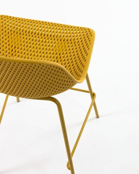 Taburete exterior Quinby amarillo altura 75 cm