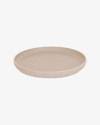Plato plano Shun de porcelana beige