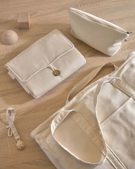 Bolsa de maternidad Krizia 100% algodón orgánico (GOTS) beige
