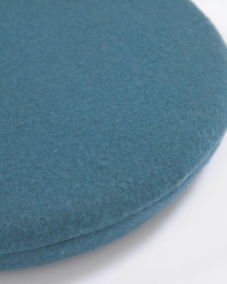 Cojín para silla redondo Biasina 100% lana azul Ø 35 cm