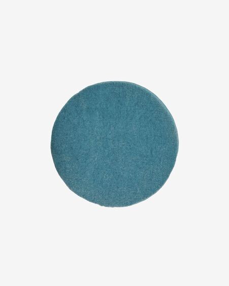 Cojín para silla redondo Biasina 100% lana azul Ø 35 cm
