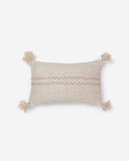 Funda de cojín Kaie 100% PET beige 30 x 50 cm
