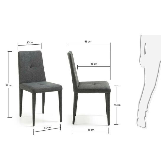 Silla Cust gris oscuro