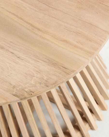 Mesa auxiliar Jeanette madera maciza de teca Ø 50 cm