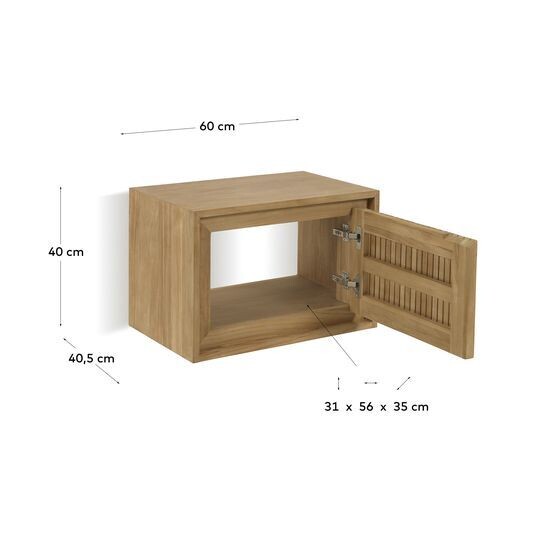 Mueble de baño Taciana de madera maciza de teca 60 x 40 m