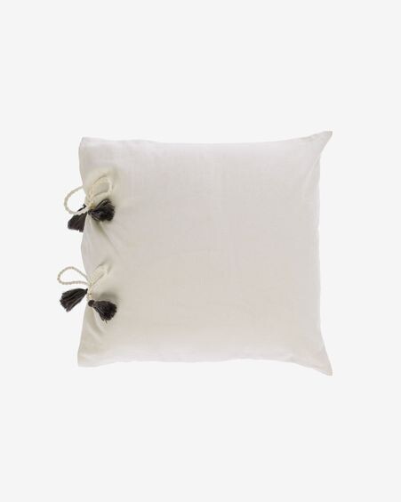 Funda cojín Varina 100% algodón blanco 45 x 45 cm