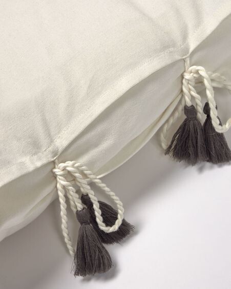 Funda cojín Varina 100% algodón blanco 45 x 45 cm