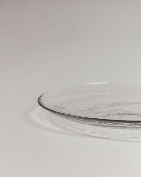 Plato de postre Saree de cristal transparente