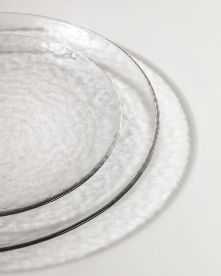 Plato de postre Saree de cristal transparente
