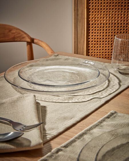 Plato de postre Saree de cristal transparente