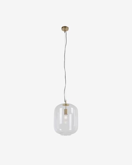 Lámpara de techo Girola de cristal y metal con acabado latón Ø 30 cm