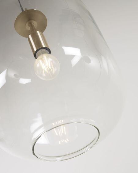 Lámpara de techo Girola de cristal y metal con acabado latón Ø 30 cm
