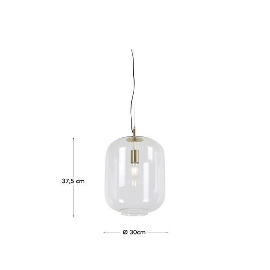Lámpara de techo Girola de cristal y metal con acabado latón Ø 30 cm