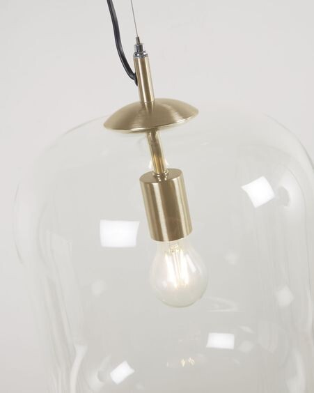 Lámpara de techo Girola de cristal y metal con acabado latón Ø 30 cm