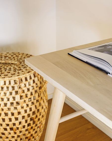 Escritorio Curie madera maciza caucho 120 x 60 cm
