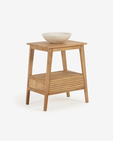 Mueble de baño Kuveni de madera maciza de teca 70 x 80 cm