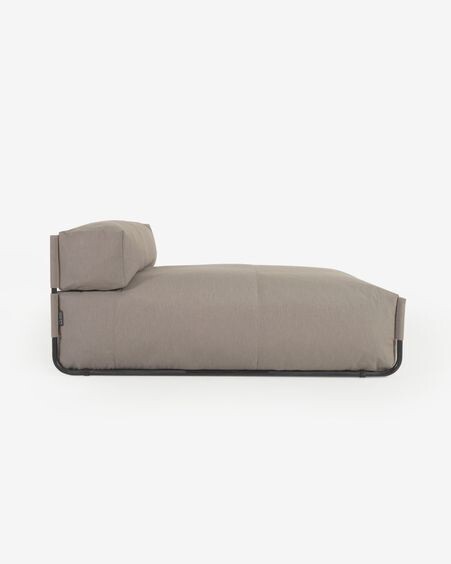 Puf sofá modular longue con respaldo exterior Square verde y aluminio negro 165 x 101 cm