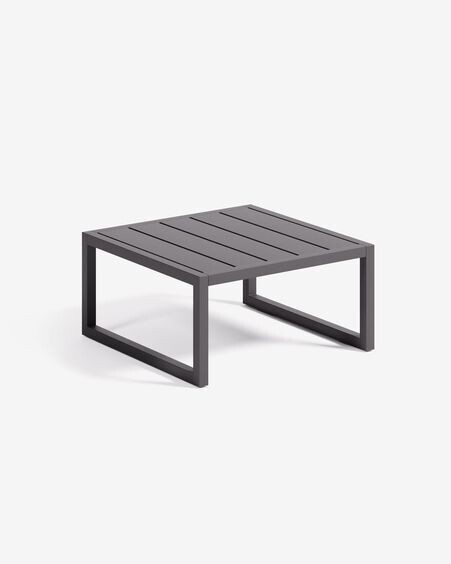 Mesa auxiliar 100% exterior Comova de aluminio negro 60 x 60 cm