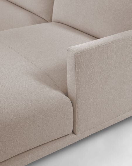 Sofá Galene 3 plazas con chaise longue derecho beige 254 cm