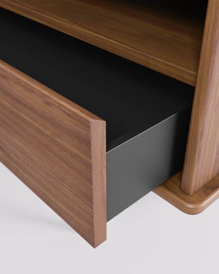 Mueble TV Carolin de chapa de nogal 180 x 63,5 cm