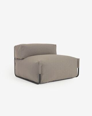 Puf sofá modular con respaldo 100% exterior Square verde y aluminio negro 101 x 101 cm