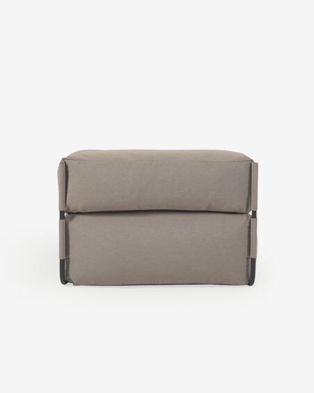 Puf sofá modular con respaldo 100% exterior Square verde y aluminio negro 101 x 101 cm