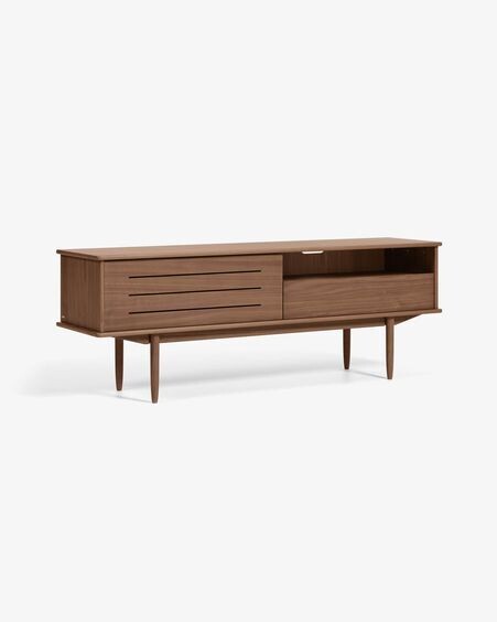 Mueble TV Carolin de chapa de nogal 180 x 63,5 cm