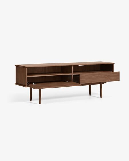 Mueble TV Carolin de chapa de nogal 180 x 63,5 cm