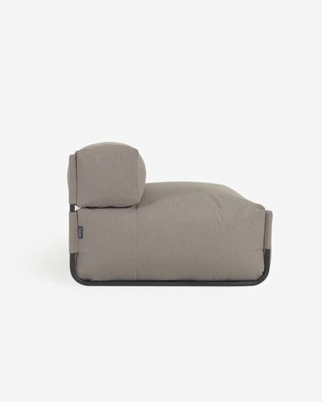Puf sofá modular con respaldo 100% exterior Square verde y aluminio negro 101 x 101 cm