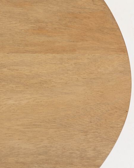 Mesa de centro Leska madera maciza de mango y pie de acero acabado negro 120 x 65 cm