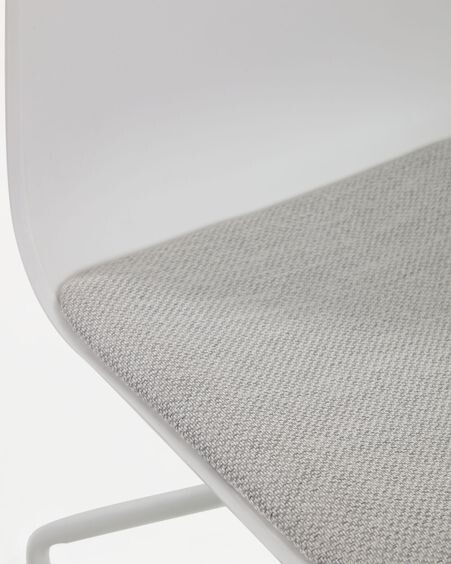 Silla de escritorio Ralfi blanco con asiento gris claro
