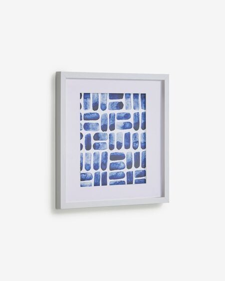 Cuadro Kuma rectángulos azul 40 x 40 cm