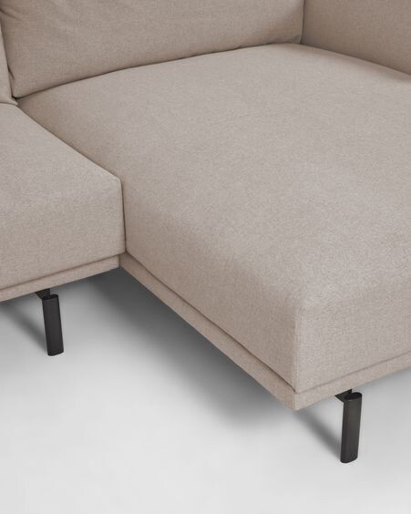 Sofá Galene 3 plazas con chaise longue derecho beige 254 cm