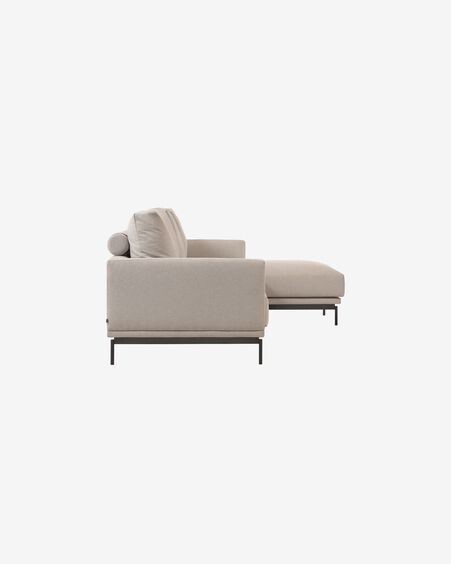 Sofá Galene 3 plazas con chaise longue derecho beige 254 cm
