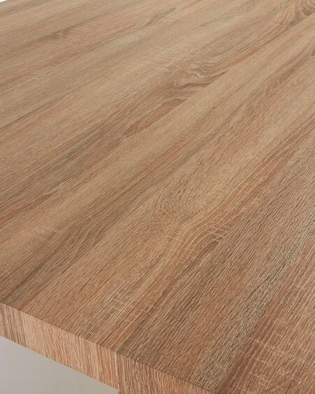 Mesa Argo 200 x 100 cm melamina acabado natural patas de acero efecto madera