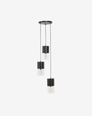 Lámpara de techo Flexa de metal con acabado negro