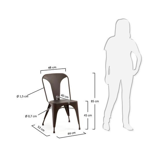 Silla Malira acero grafito