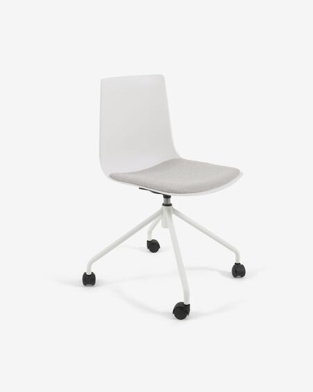 Silla de escritorio Ralfi blanco con asiento gris claro