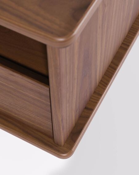 Mueble TV Carolin de chapa de nogal 180 x 63,5 cm