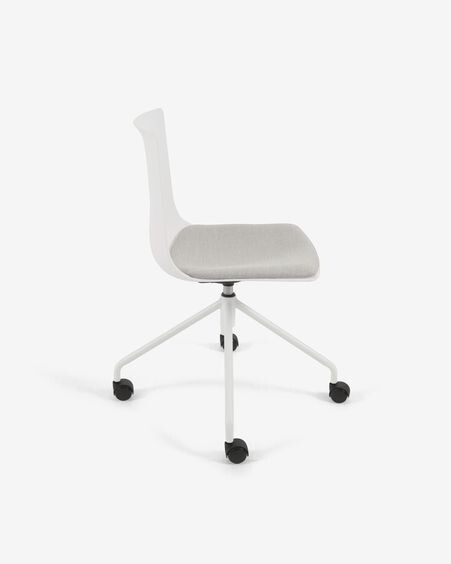 Silla de escritorio Ralfi blanco con asiento gris claro